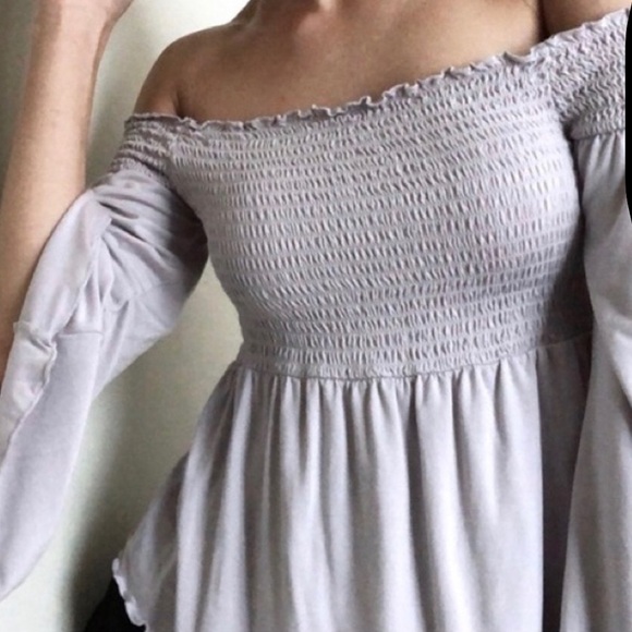 American Eagle Outfitters Tops - American Eagle Outfitters Off-Shoulder Light purple mauve Blouse medium